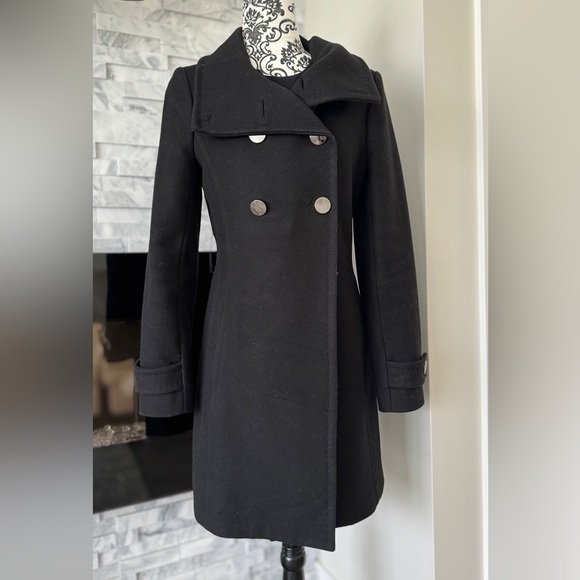 Aritzia Talula Babaton Virgin Wool & Cashmere Coat with Belt Black S - Picture 1 of 13